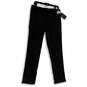 NWT Mens Black Flat Front Slash Pockets Straight Leg Dress Pants Size 32/32 image number 1
