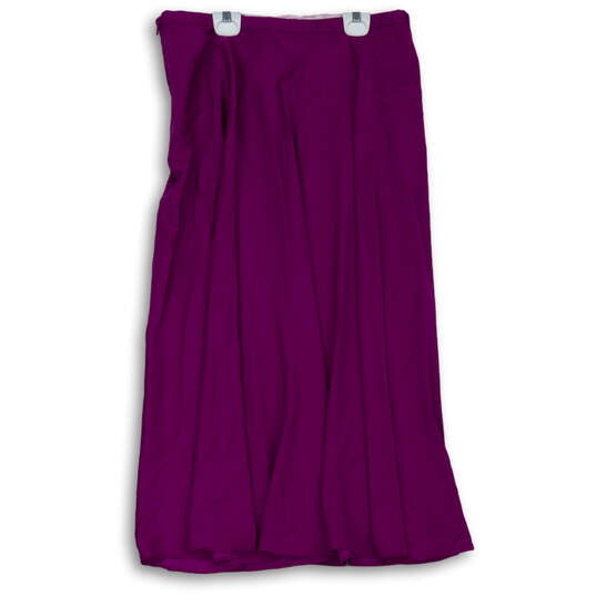 Womens Purple Flat Front Stretch Side Zip Comfort Long Maxi Skirt image number 1