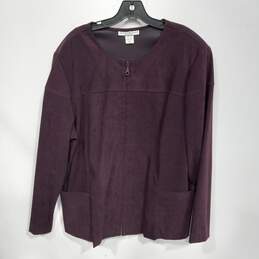 Dress Barn Purple Full Zip Jacket Women's Size 20W