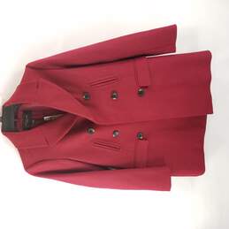 Ann Taylor Women Red Fleece Coat XS/P NWT