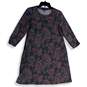 Apt. 9 Womens Gray Paisley Round Neck 3/4 Sleeve Knee Length A-Line Dress Size S image number 1