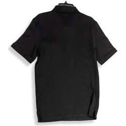 NWT Mens Black Spread Collar Short Sleeve Polo Shirt Size Medium alternative image