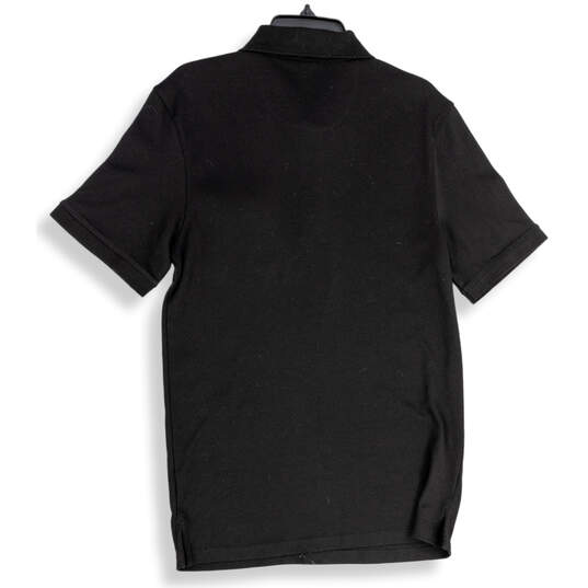 NWT Mens Black Spread Collar Short Sleeve Polo Shirt Size Medium image number 2