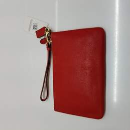 AUTHENTICATED Coach Red Pebbled Leather Small Wristlet Wallet alternative image