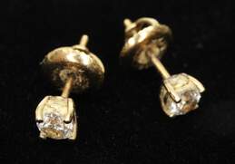 14K Yellow Gold Diamond Stud Earrings - 0.8g