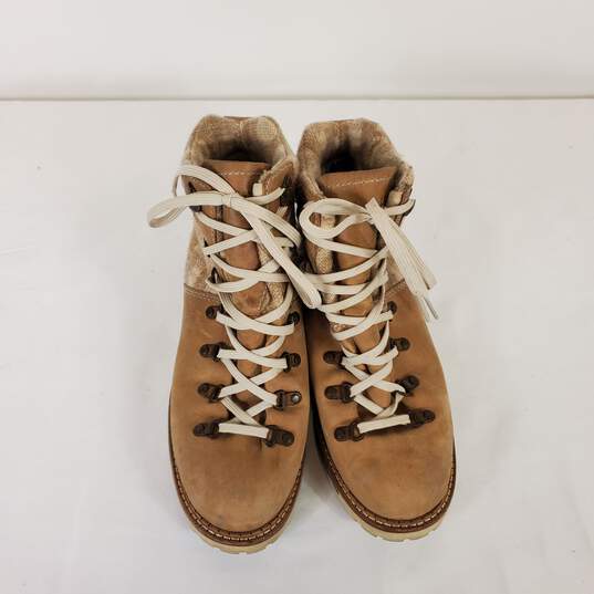 Woolrich Tan Wool Leather Lace Up Ankle Boots Women's Size 9 B image number 5