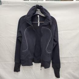 Lululemon Athletica WM's Full Zip Cotton Fleece Dark Charcoal Jacket Size 6