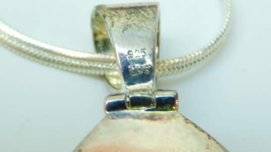 Lucas Lameth 925 Serpentine Teardrop Cabochon Pendant Chain Necklace image number 5