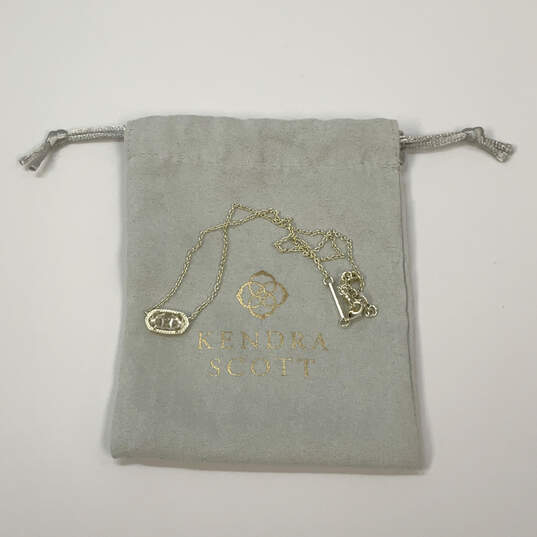 Designer Kendra Scott Elisa Dichroic Glass Pendant Necklace w/ Dust Bag image number 2