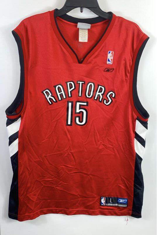 Reebok Red Vintage Toronto Raptors Carter #15 Jersey L image number 1