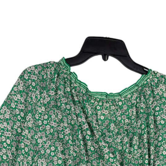 NWT Womens Green White Floral Ruffle Neck Long Sleeve Blouse Top Size 3X image number 4