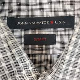 John Varvatos Men Blk/White Plaid Patterned Button Up Sz XL alternative image