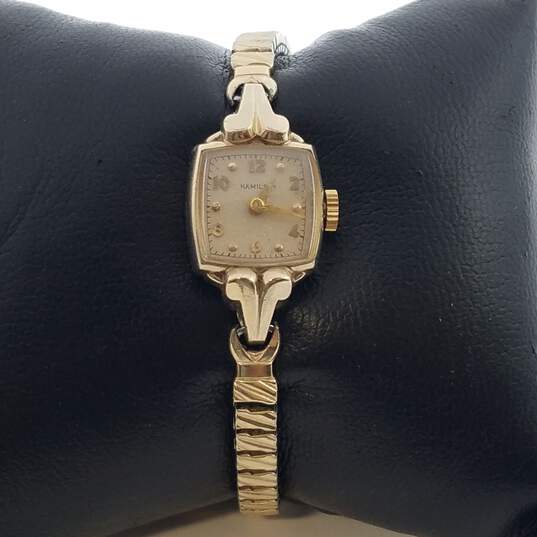 Hamilton Vintage 10GF Gold Tone plus stainless steel Lady's Quartz Watch image number 2