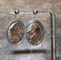 Hopi Artisan Watson Honanie Signed Sterling Silver 14K Yellow Gold Accent Kokopelli Earrings - 8.00g image number 3