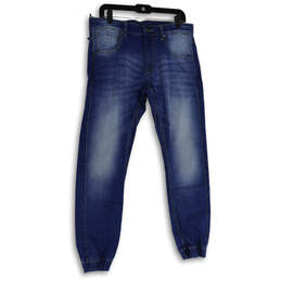 NWT Womens Blue Denim Medium Wash 5-Pocket Design Tapered Leg Jeans Size 32