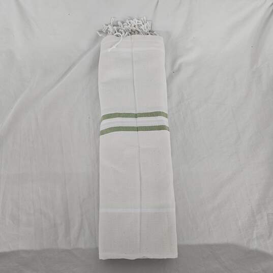 Tan Green White Towel image number 3