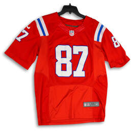 Mens Red Blue New England Patriots Rob Gronkowski #87 NFL Jersey Size 44