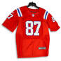 Mens Red Blue New England Patriots Rob Gronkowski #87 NFL Jersey Size 44 image number 1