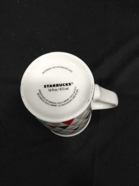 4 Starbucks Holiday Themed Tall Ceramic Coffee Cups 6" image number 4
