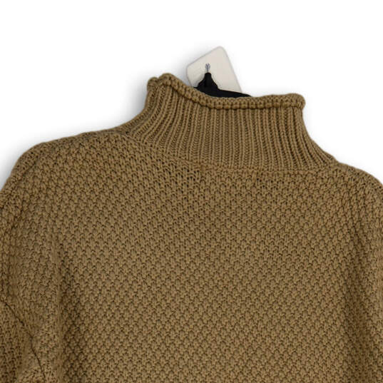 NWT Womens Beige Knitted Mock Neck Long Sleeve Pullover Sweater Size S image number 4