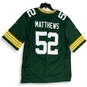 Mens Green Yellow Clay Matthews #52 Green Bay Packers NFL Jersey Size XL image number 4