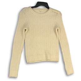 Copper Key Womens Cream Knitted Crew Neck Long Sleeve Pullover Sweater Size S