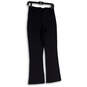 NWT Womens Black Flat Front Flared Side Zip Trouser Pants Size Small image number 1