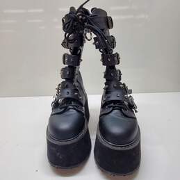 Demonia Black Spike Studded Damned 225 Platform Buckle Boots alternative image