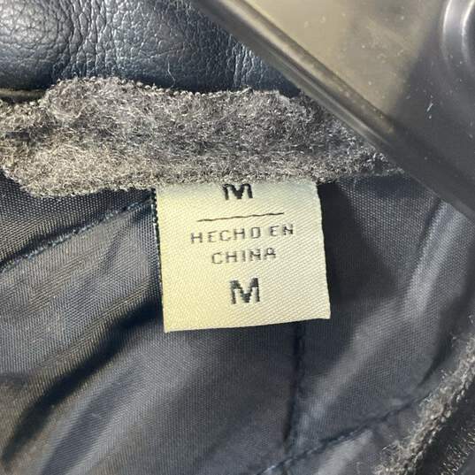 Levi's Black Faux Leather Jacket - Size Medium image number 4