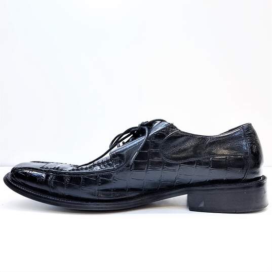 Stacy Adams 24195-01 Merrick Black Leather Croc Embossed Oxford Dress Shoes Men's Size 10 M image number 2