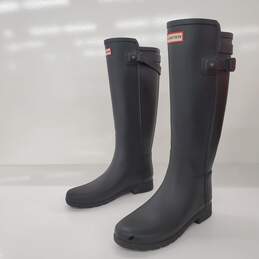 Hunter Women's Original Tall Black Refined Buckle Rubber Rain Boots Size 7