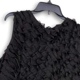 NWT Womens Black Ruffle Sleeveless Round Neck Pullover Blouse Top Size 2X alternative image