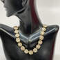 Designer J. Crew Gold-Tone Flower Shape Rhinestone Statement Necklace image number 1