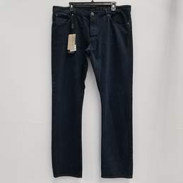 NWT Mens Brit Blue Comfort Pockets Mid Rise Straight Leg Jeans Size 38x32