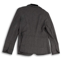 Womens Gray Long Sleeve Shawl Lapel Flap Pocket Single Breasted Blazer Sz 0 alternative image