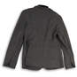 Womens Gray Long Sleeve Shawl Lapel Flap Pocket Single Breasted Blazer Sz 0 image number 2
