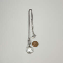 Designer Swarovski Silver-Tone Link Chain Clear Crystal Pendant Necklace alternative image