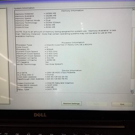 Dell Latitude 7480 14in Laptop Intel i7-7600U CPU 16GB RAM 256GB HDD image number 9