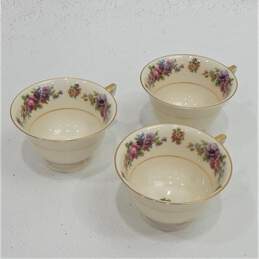 Thomas Ivory Bavaria Floral Gold Trim Set of 3 Footed Cups & Saucers alternative image
