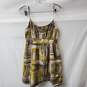Brown/Yellow Women's Halogen Babydoll Silk Cotton Blend Dress Size 4 image number 1