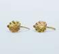 10K Two Tone Gold Ridged Earrings 1.0g image number 1