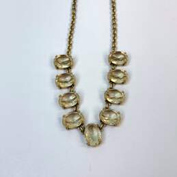 Designer J. Crew Gold-Tone Clear Stone Fashionable Lobster Chain Necklace alternative image