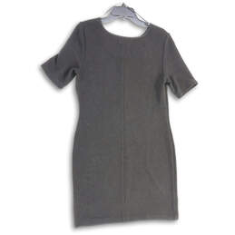 Womens Black Round Neck Short Sleeve Pullover Sheath Dress Size Medium alternative image