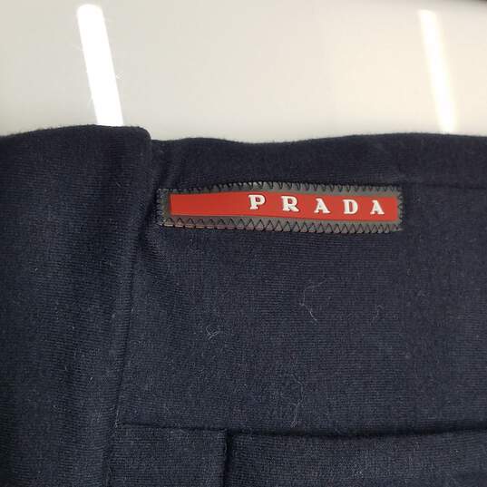Prada Navy Blue Cotton Zip Up Hoodie Size S AUTHENTICATED image number 6