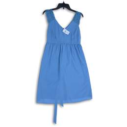 NWT A Pea In The Pod Womens Blue Lace V-Neck Sleeveless Tie Back A-Line Dress S