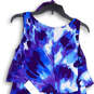 NWT Womens Multicolor Tie-Dye Round Neck Tiered Ruffle A-Line Dress Sz 10P image number 4