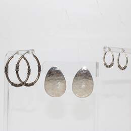 Bundle Of 3 Sterling Silver Earrings - 12.8g