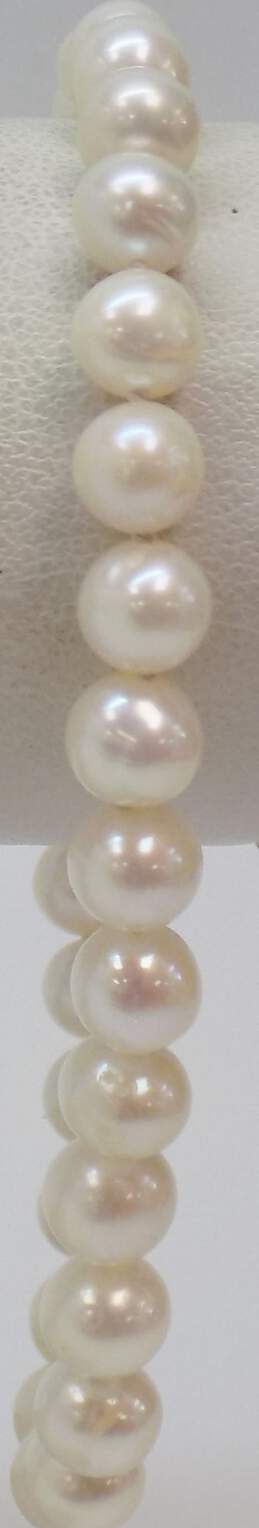Romantic 14K Yellow Gold Clasp Pearl Bracelet 11.9g