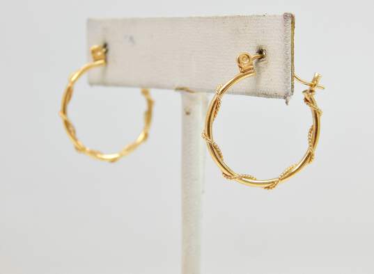 14K Yellow Gold Hoop Earrings 1.3g image number 2