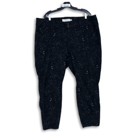 Women's Black Denim Star And Moon Print Dark Wash Jegging Jeans Size 22R image number 1